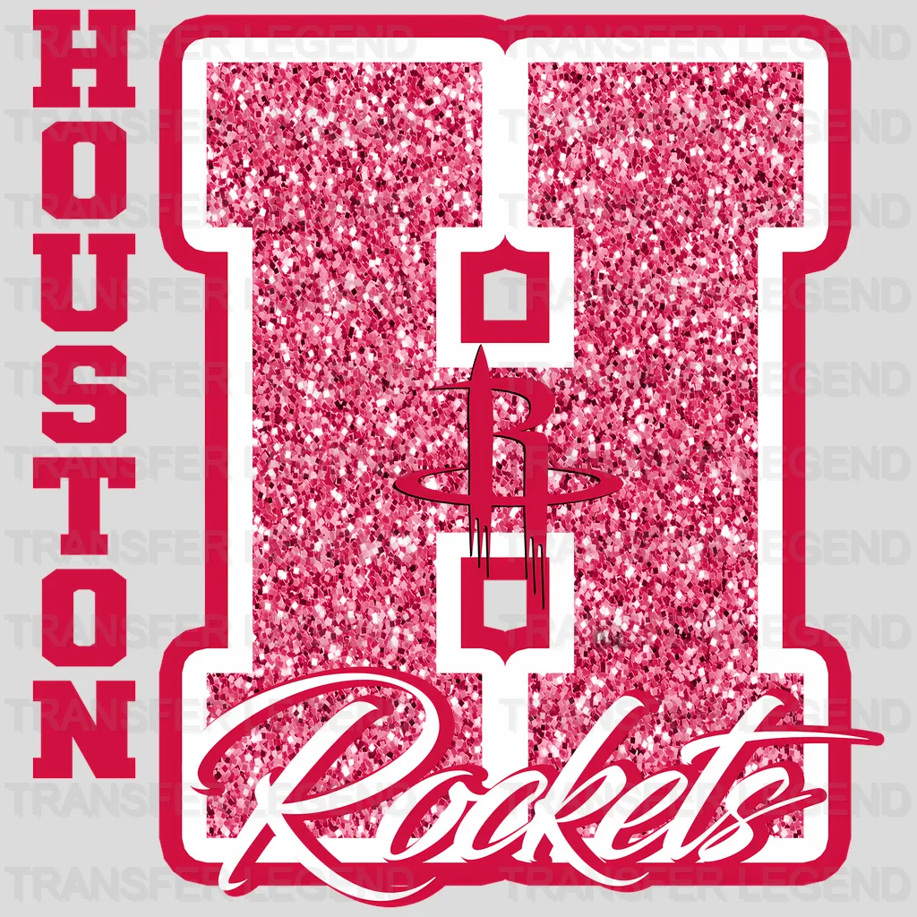 Houston Rockets NBA Glitter Chenille Letter R Logo - DTF Iron On Transfer