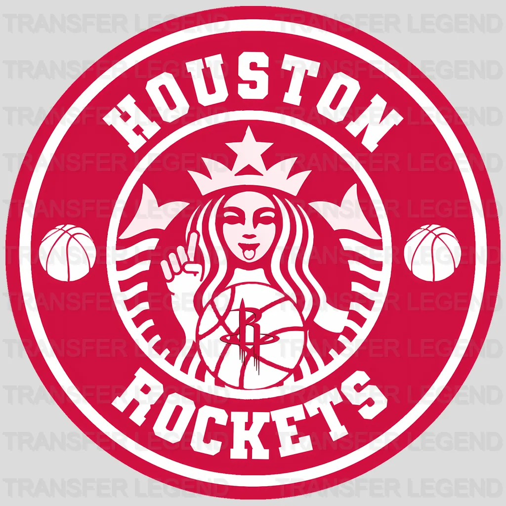 Houston Rockets NBA Primary Logo Circle Badge - DTF Iron On Transfer