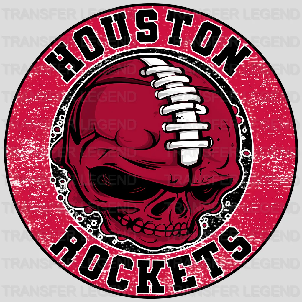 Houston Rockets NBA Skull With Cap & Smoke Effect - DTF Iron On Transfer