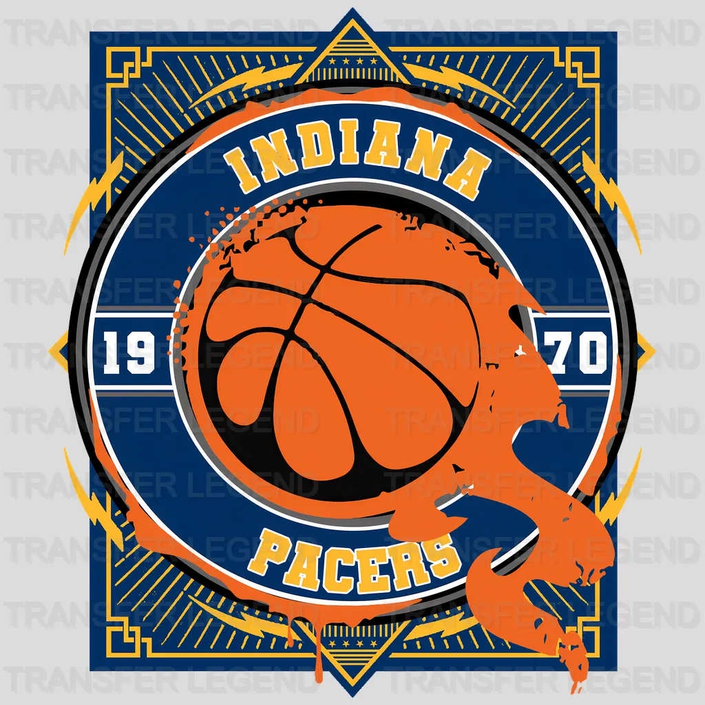 Indiana Pacers NBA Orange Shape Logo Art - DTF Iron On Transfer