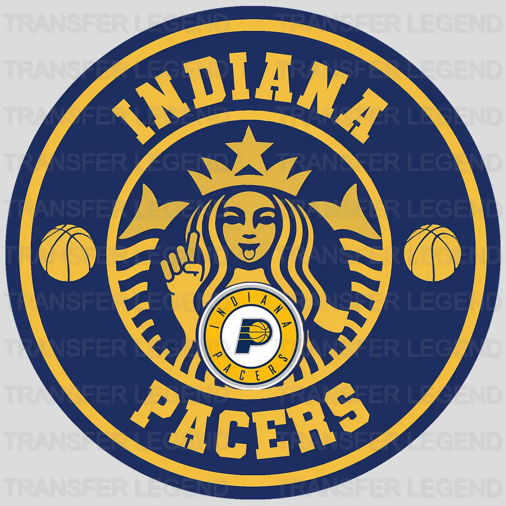 Indiana Pacers NBA Coffee Logo Parody Emblem - DTF Iron On Transfer