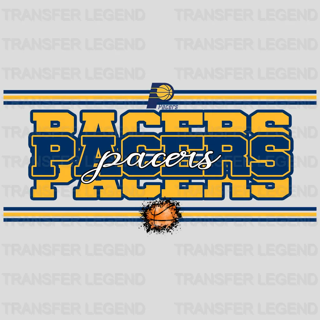 Indiana Pacers NBA Text Logo Strip Banner - DTF Iron On Transfer