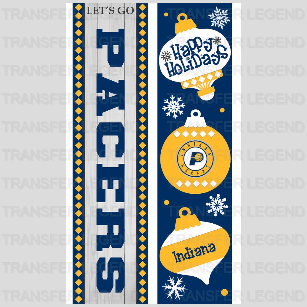 Indiana Pacers NBA Vertical Strip Banner Logo White - DTF Iron On Transfer