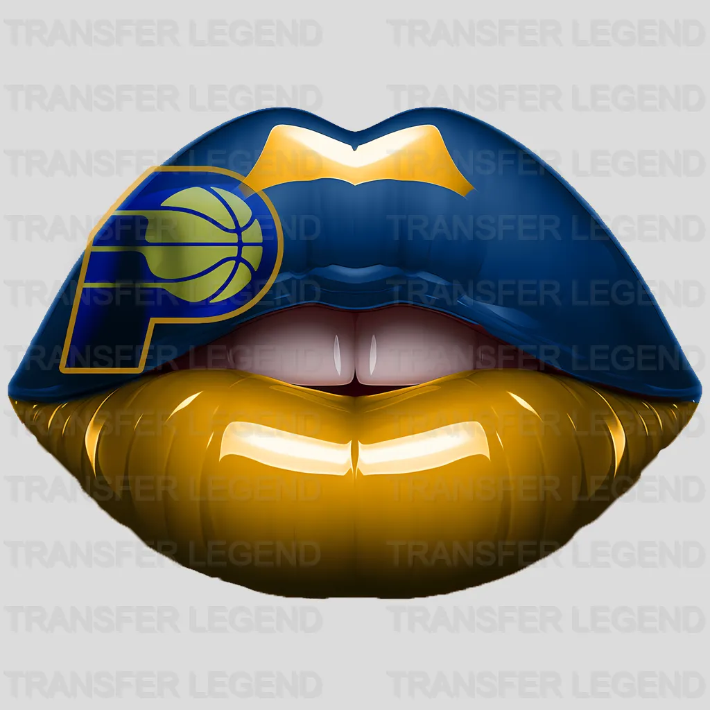 Indiana Pacers NBA Blue Lips Logo Art Illustration - DTF Iron On Transfer