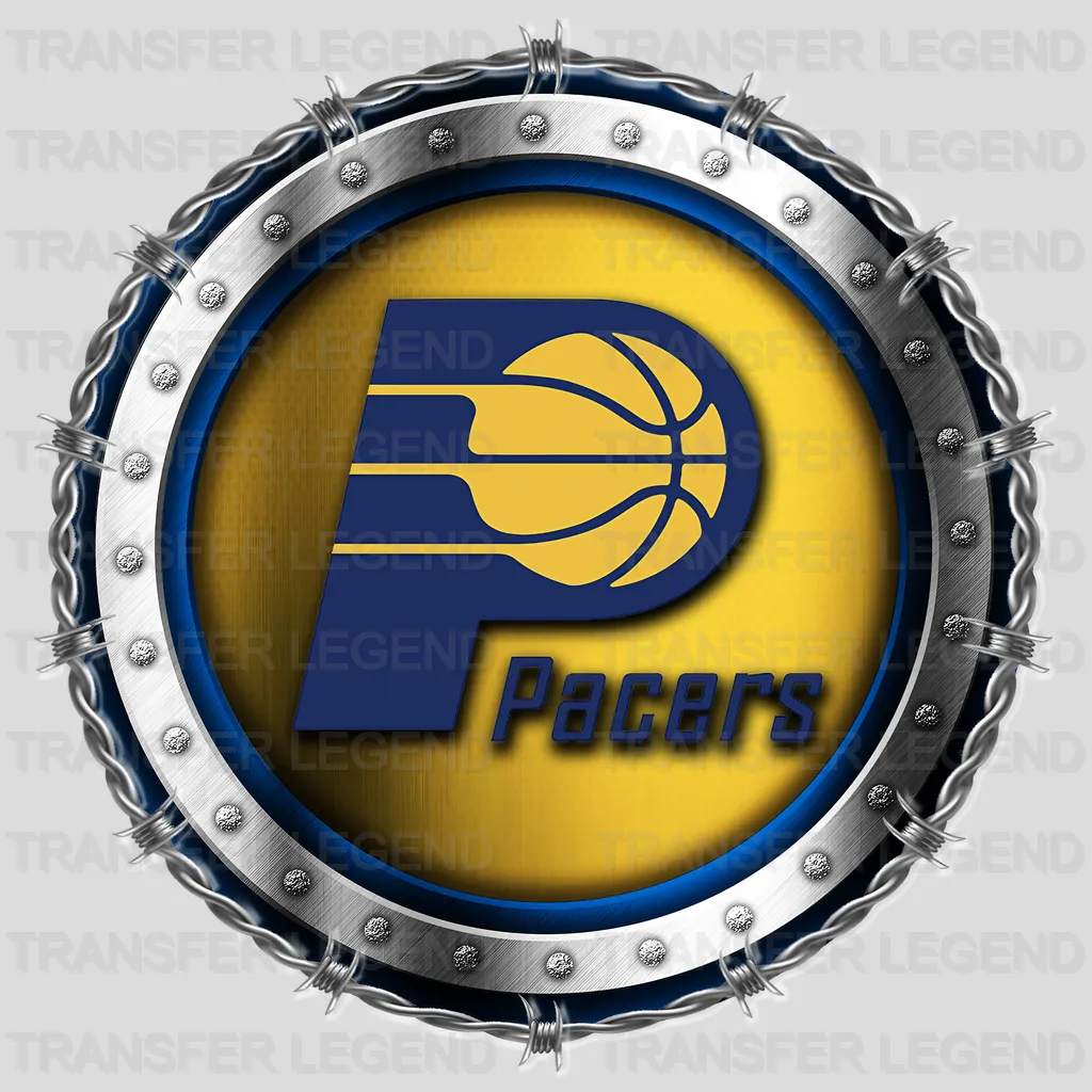 Indiana Pacers NBA Chrome Metal Circle Badge 3D - DTF Iron On Transfer