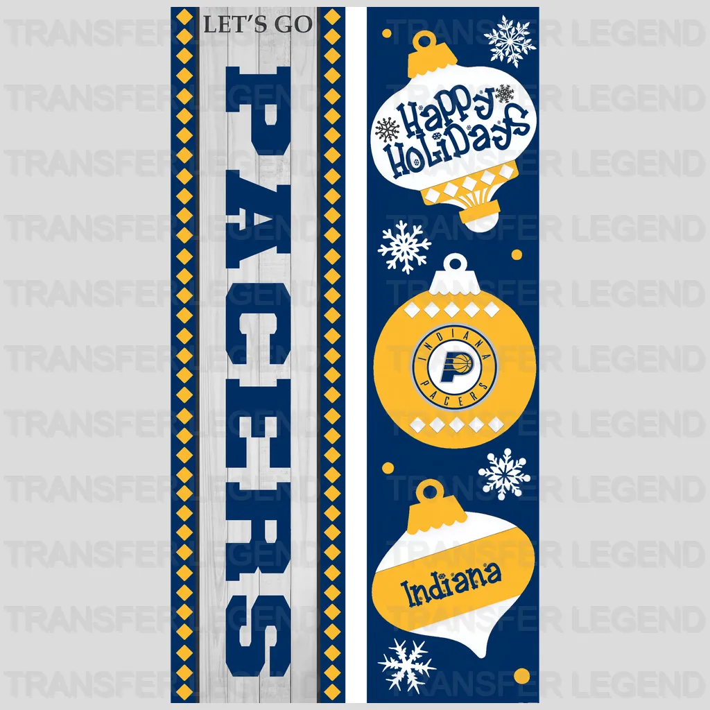 Indiana Pacers NBA Vertical Strip Banner Logo Patterned - DTF Iron On Transfer