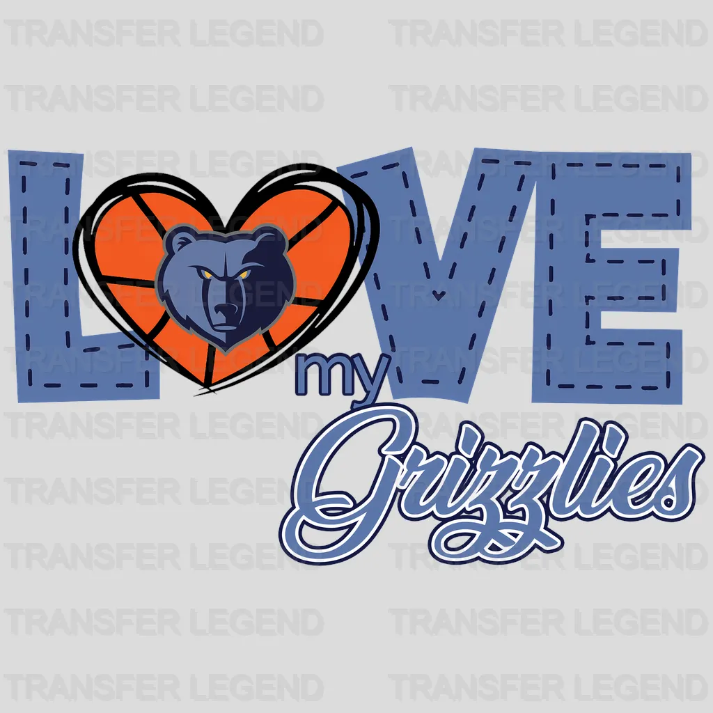 Memphis Grizzlies NBA Love My Grizzlies DTF Iron On Transfer