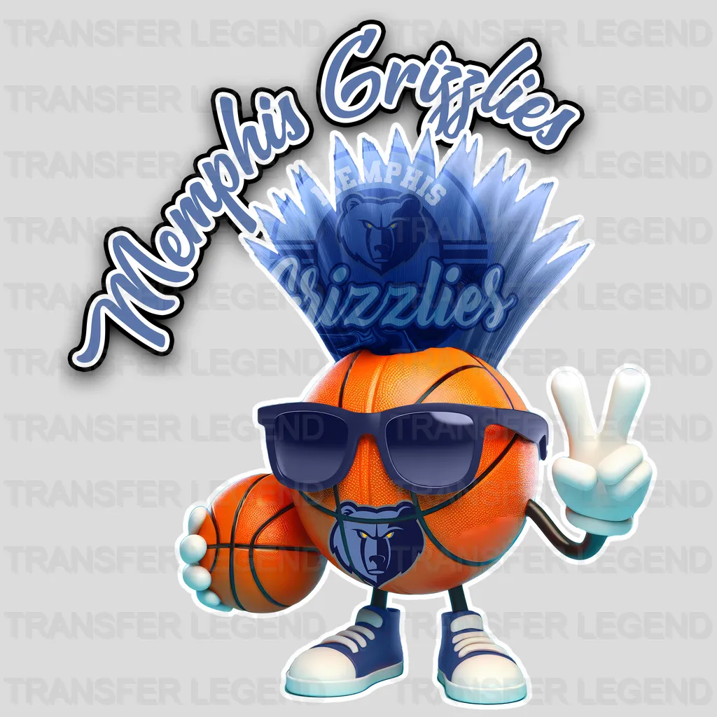 Memphis Grizzlies NBA Cool Cartoon Character - DTF Iron On Transfer