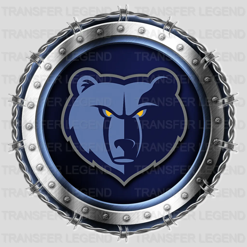 Memphis Grizzlies NBA Chrome Metal Circle Badge 3D - DTF Iron On Transfer