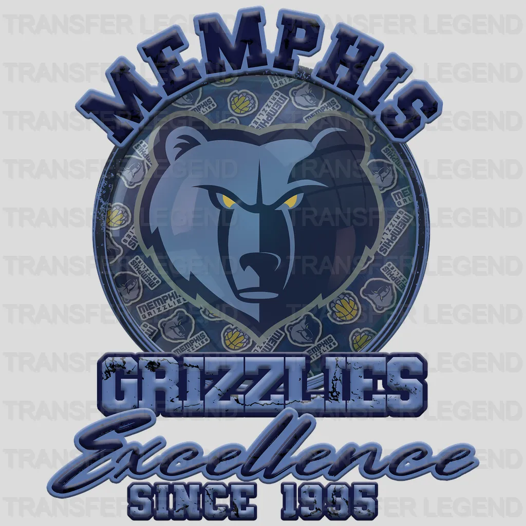 Memphis Grizzlies NBA Excellence Since 1995 DTF Iron On Transfer