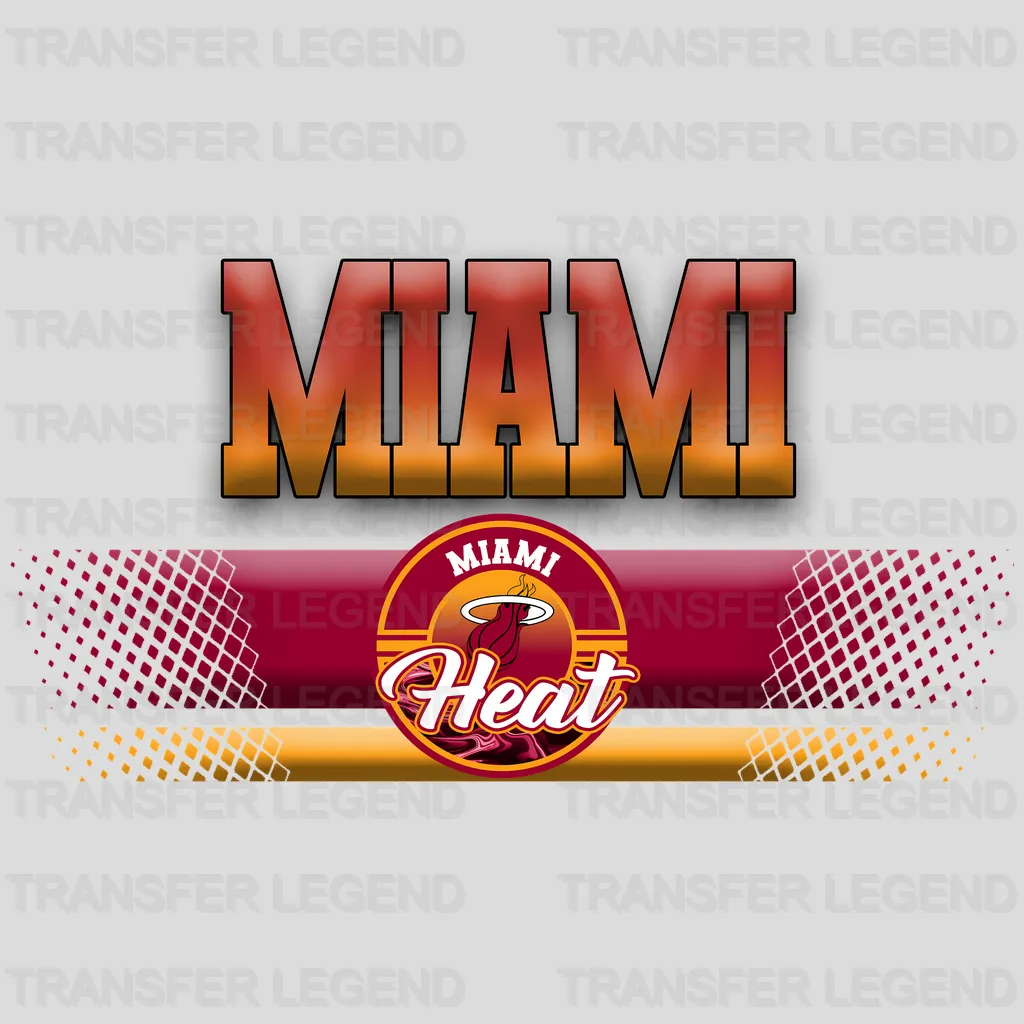Miami Heat NBA Text Logo Banner Gradient - DTF Iron On Transfer