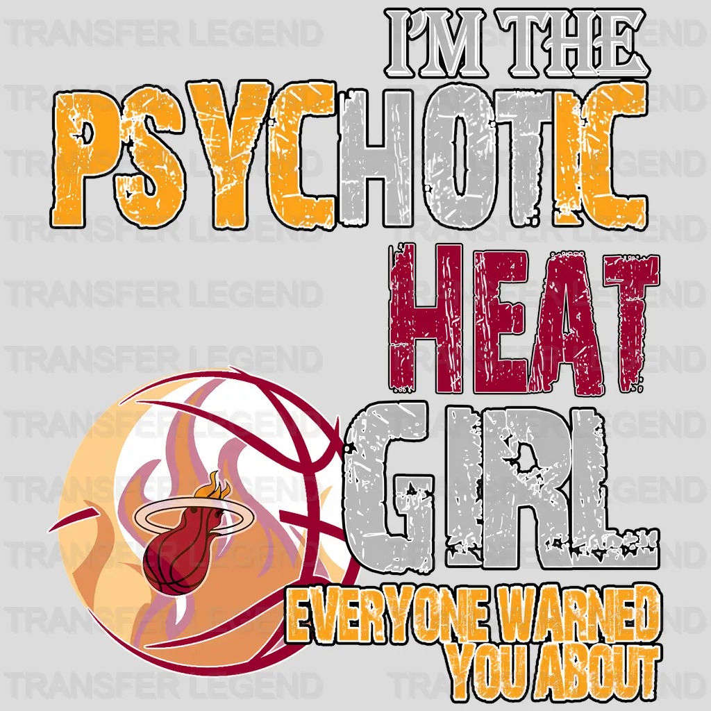 Miami Heat NBA Psychotic Girl DTF Iron On Transfer