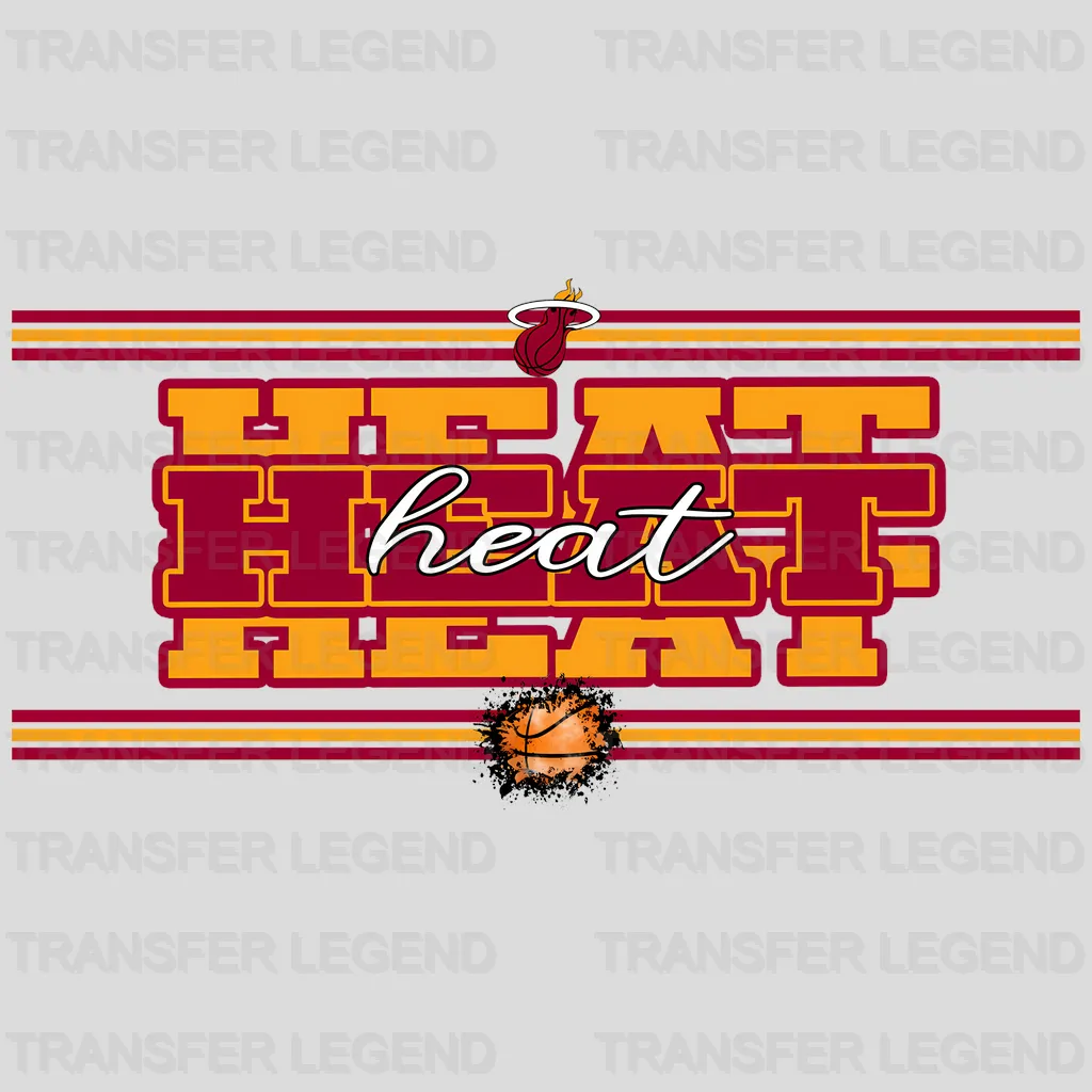Miami Heat NBA Text Logo Strip Banner - DTF Iron On Transfer