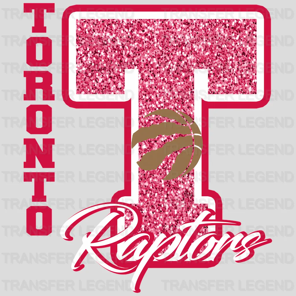 Toronto Raptors NBA Glitter Chenille Letter T Logo - DTF Iron On Transfer