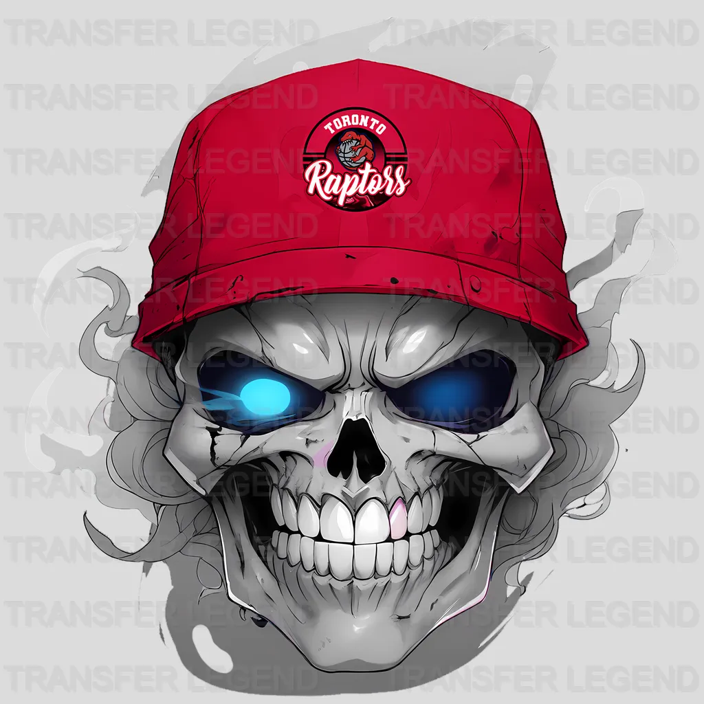 Toronto Raptors NBA Skull With Cap & Smoke Effect - DTF Iron On Transfer