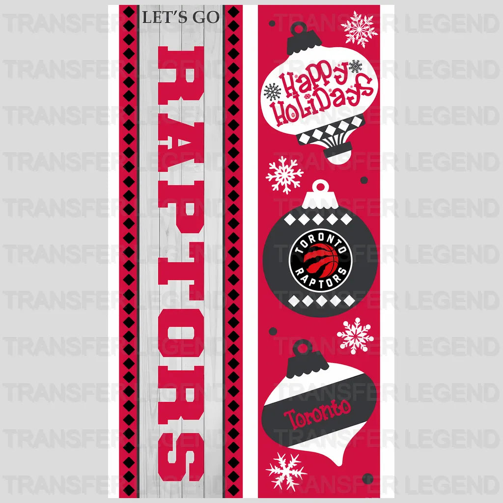 Toronto Raptors NBA Vertical Strip Banner Logo White - DTF Iron On Transfer