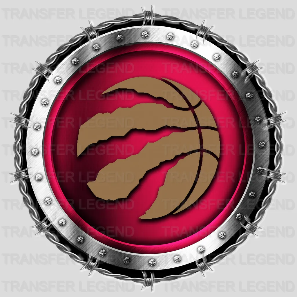 Toronto Raptors NBA Chrome Metal Circle Badge 3D - DTF Iron On Transfer