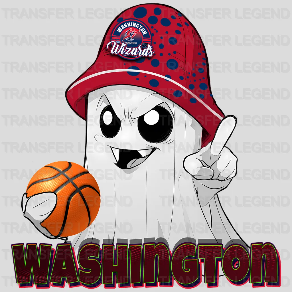 Washington Wizards NBA Skeleton Playing Card Art - DTF Iron On Transfer