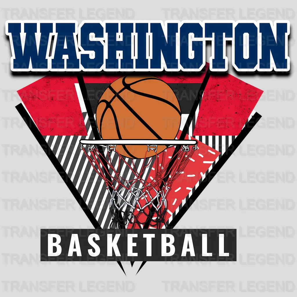 Washington Wizards NBA Triangle Geometric Art - DTF Iron On Transfer