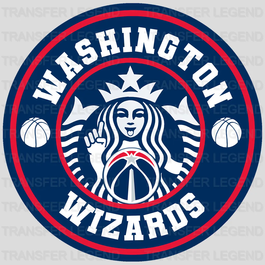Washington Wizards NBA Coffee Logo Parody Emblem - DTF Iron On Transfer