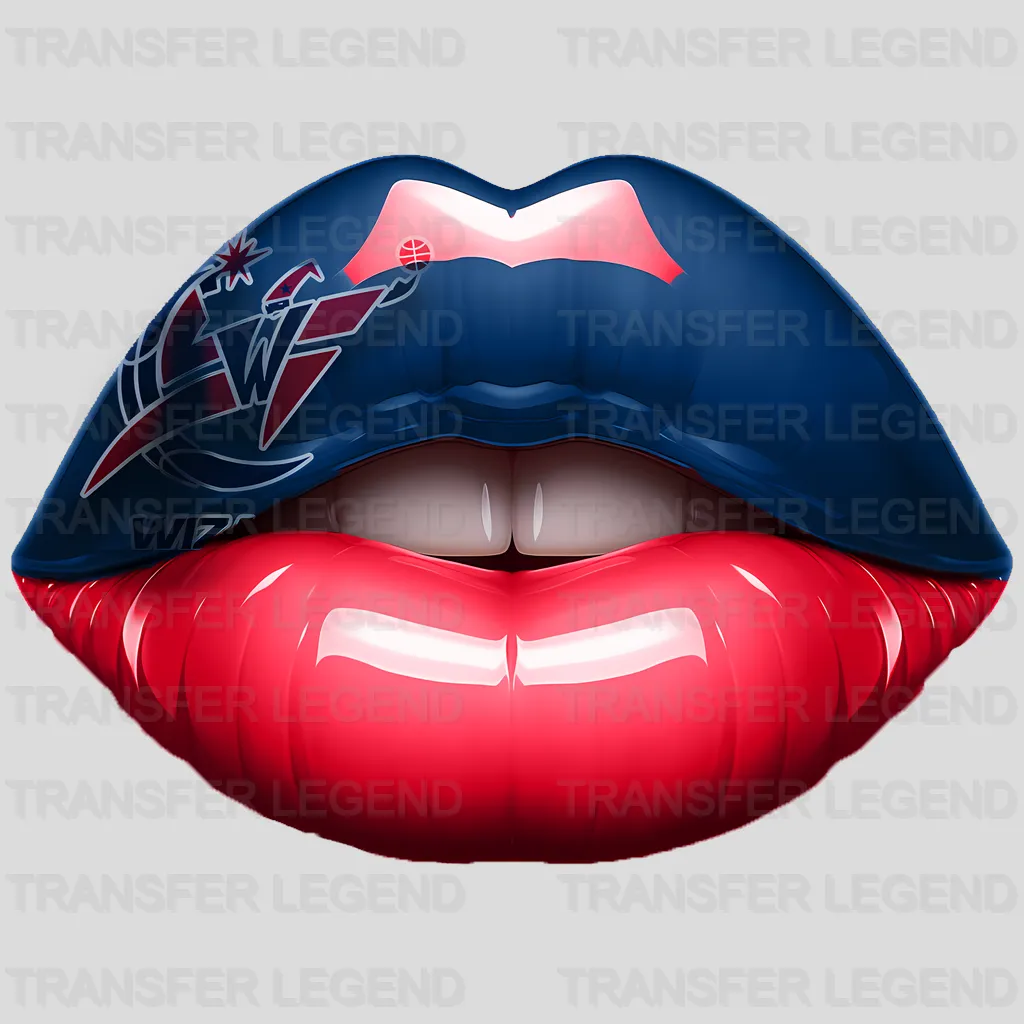 Washington Wizards NBA Blue Lips Logo Art Illustration - DTF Iron On Transfer