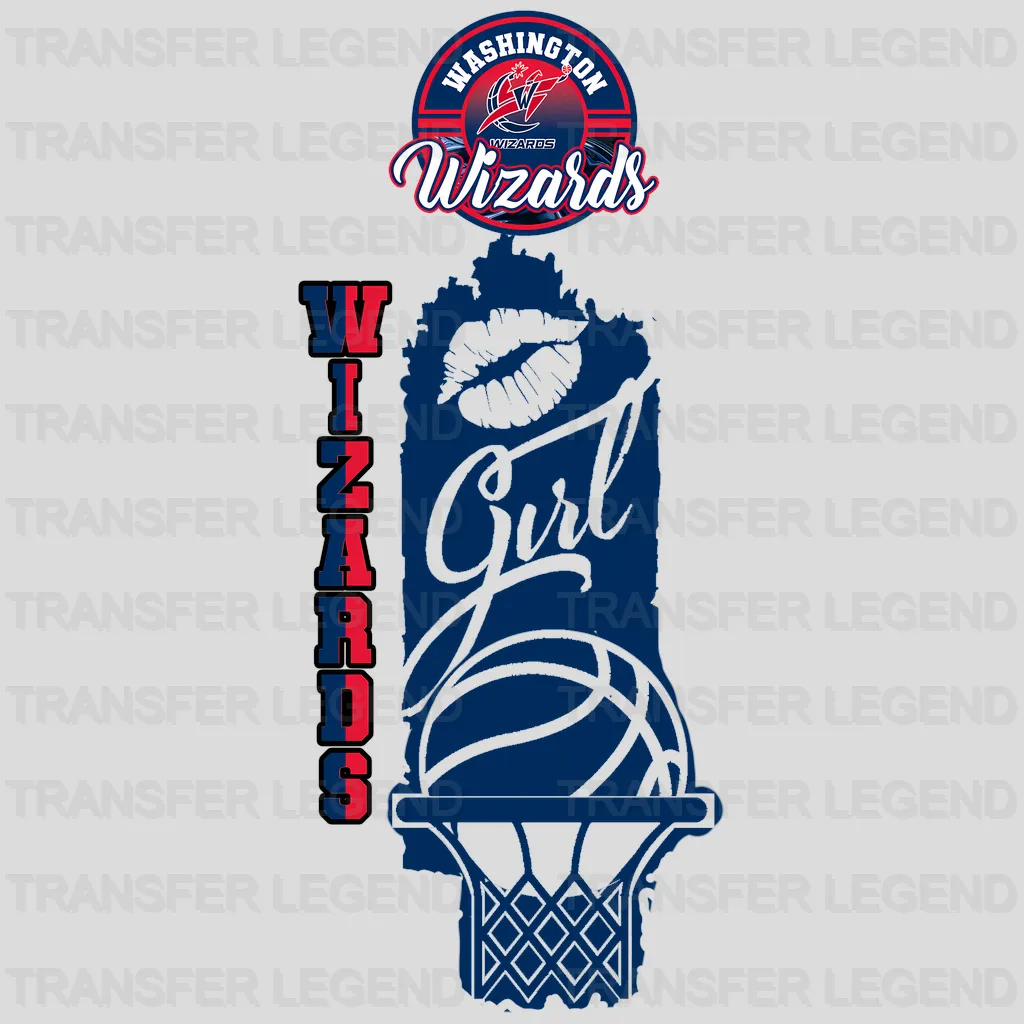 Washington Wizards NBA Wizards Girl DTF Iron On Transfer