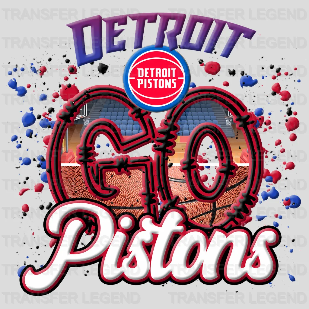 Detroit Pistons NBA Go Pistons DTF Iron On Transfer