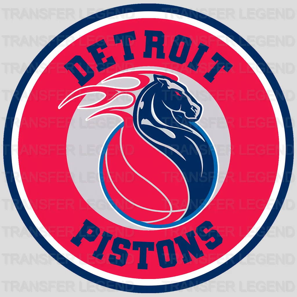 Detroit Pistons NBA Text Logo Strip Banner - DTF Iron On Transfer
