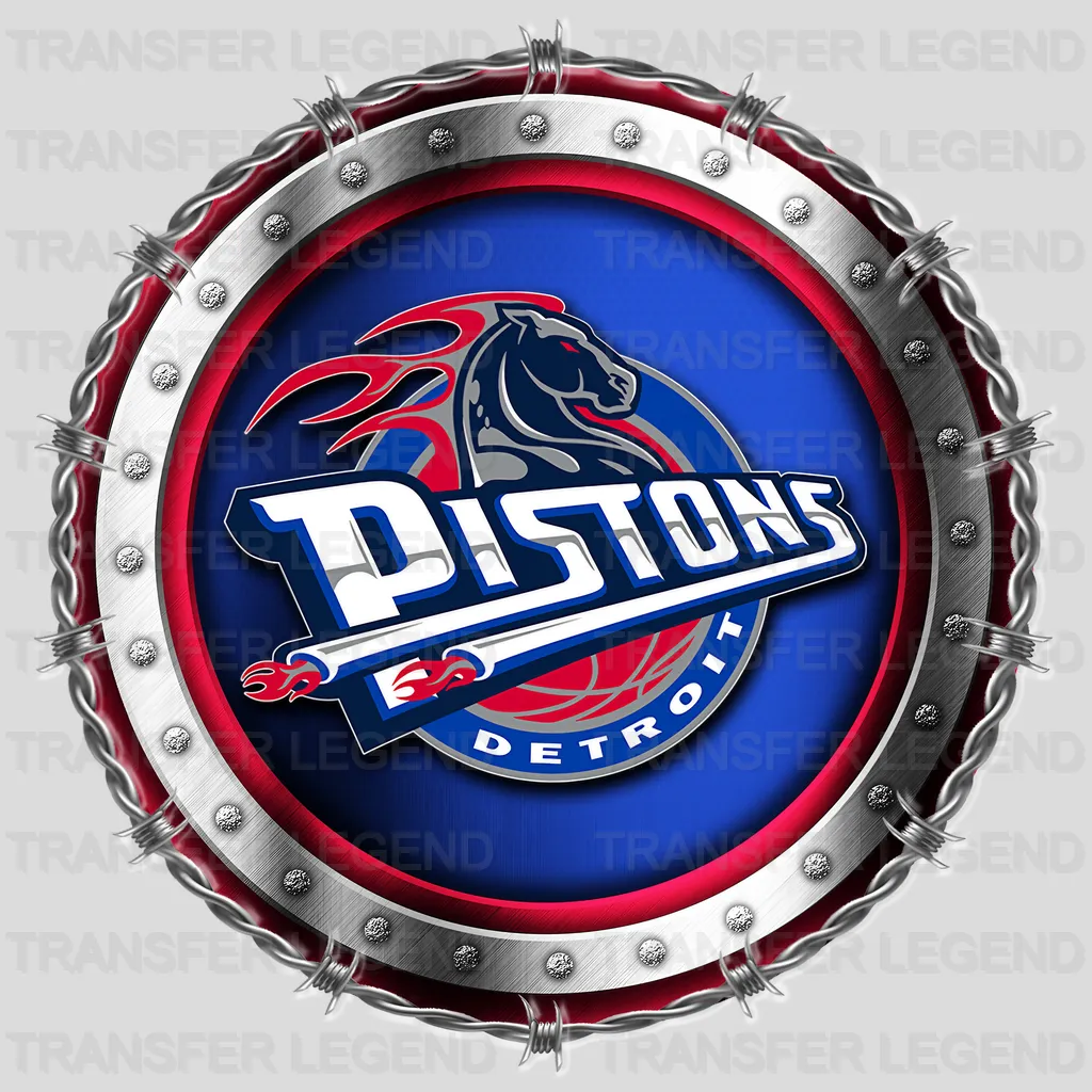 Detroit Pistons NBA Triangle Banner Logo - DTF Iron On Transfer