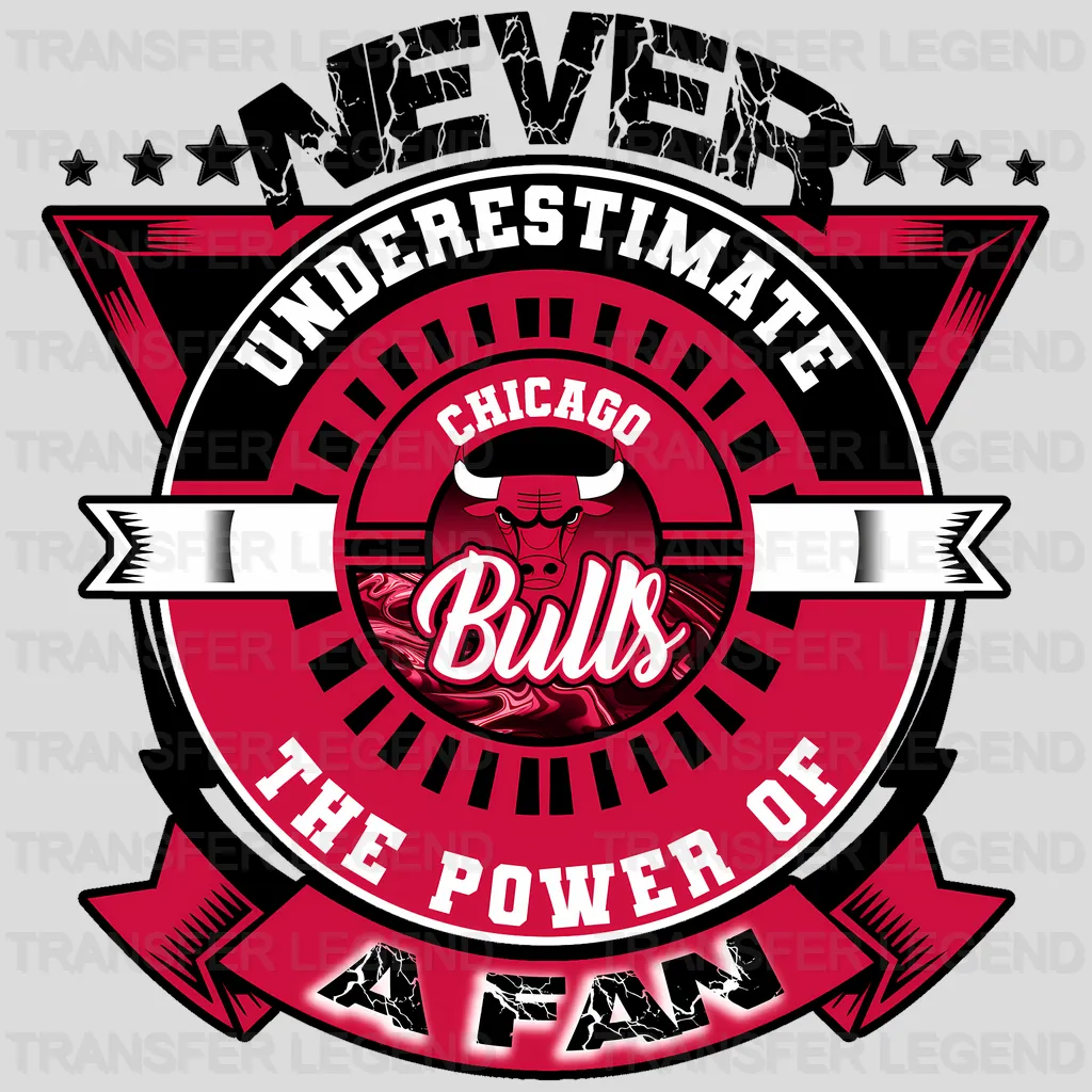 Chicago Bulls NBA Never Underestimate A Fan DTF Iron On Transfer