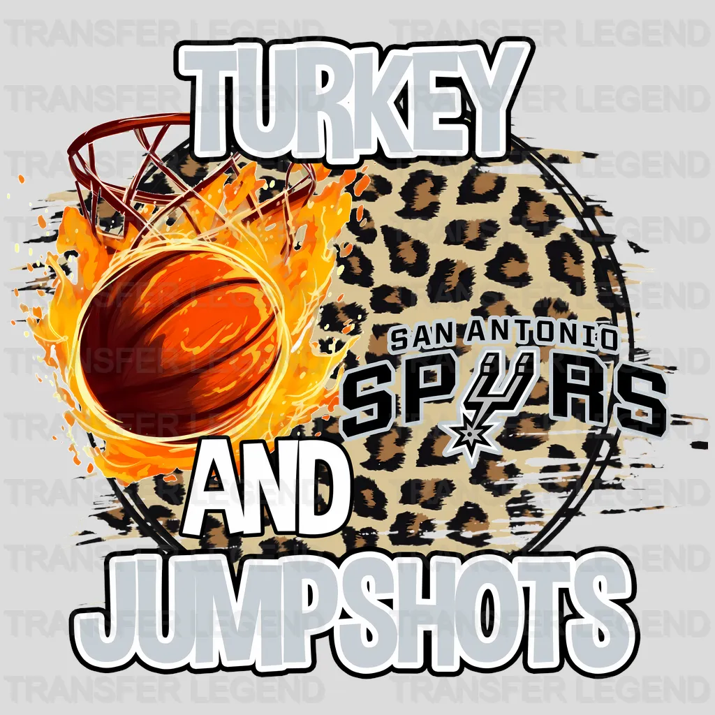 San Antonio Spurs NBA San Antonio Turkey And Jumpshots DTF Iron On Transfer