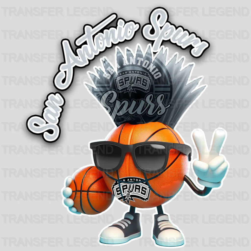 San Antonio Spurs NBA Cool Character With Sunglasses - DTF Iron On Transfer