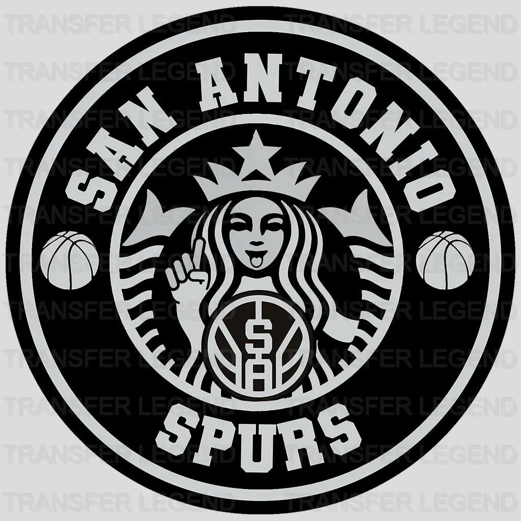 San Antonio Spurs NBA Coffee Logo Parody Emblem - DTF Iron On Transfer