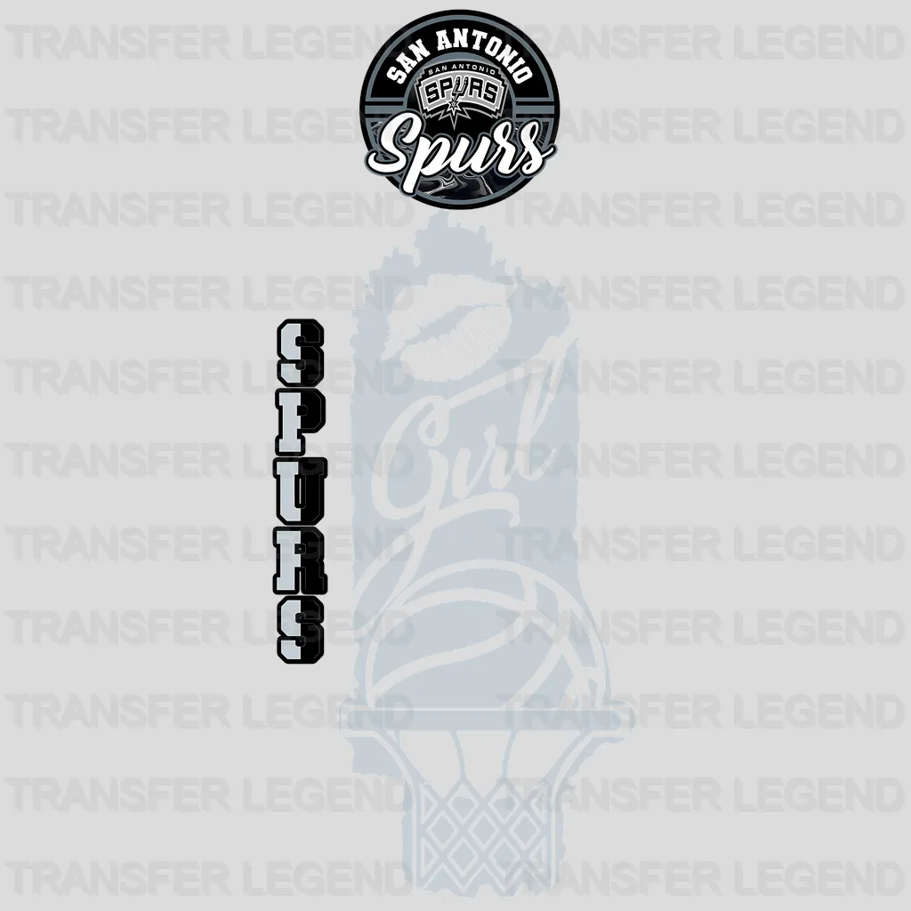 San Antonio Spurs NBA Girl DTF Iron On Transfer