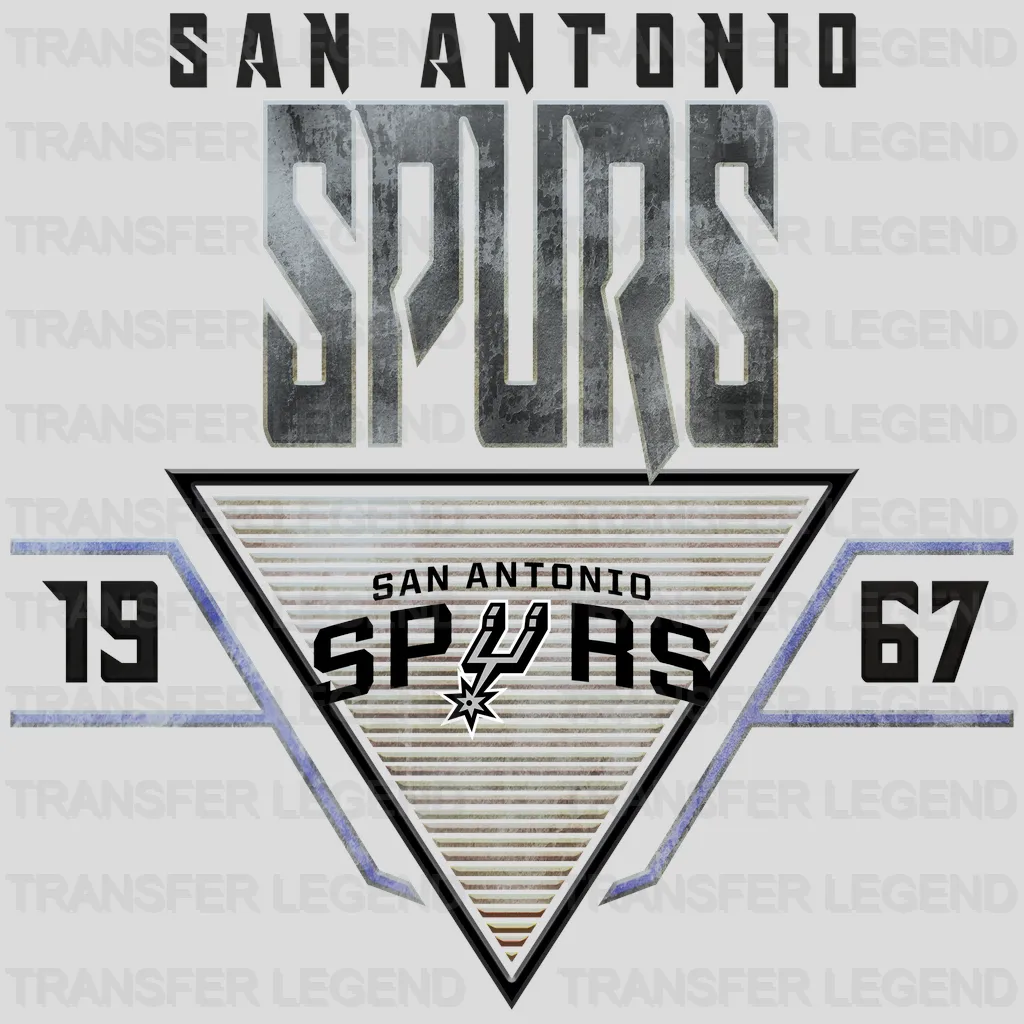 San Antonio Spurs NBA Triangle Banner Logo - DTF Iron On Transfer