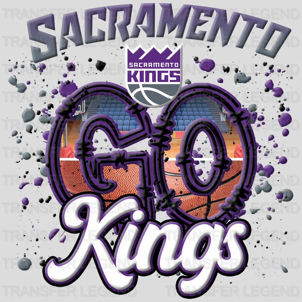 Sacramento Kings NBA Go Kings DTF Iron On Transfer