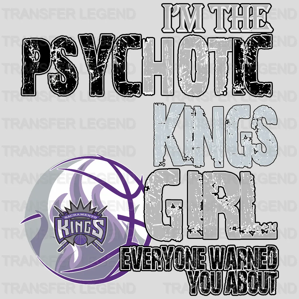 Sacramento Kings NBA Repeated Text Pattern Block Logo - DTF Iron On Transfer