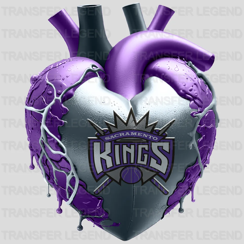 Sacramento Kings NBA Vertical Strip Banner Logo Purple - DTF Iron On Transfer