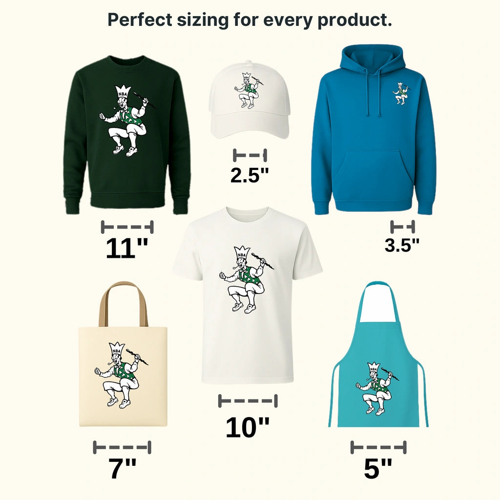 Boston Celtics Retro Lucky Silhouette Dribbling NBA Design - DTF Heat Transfer