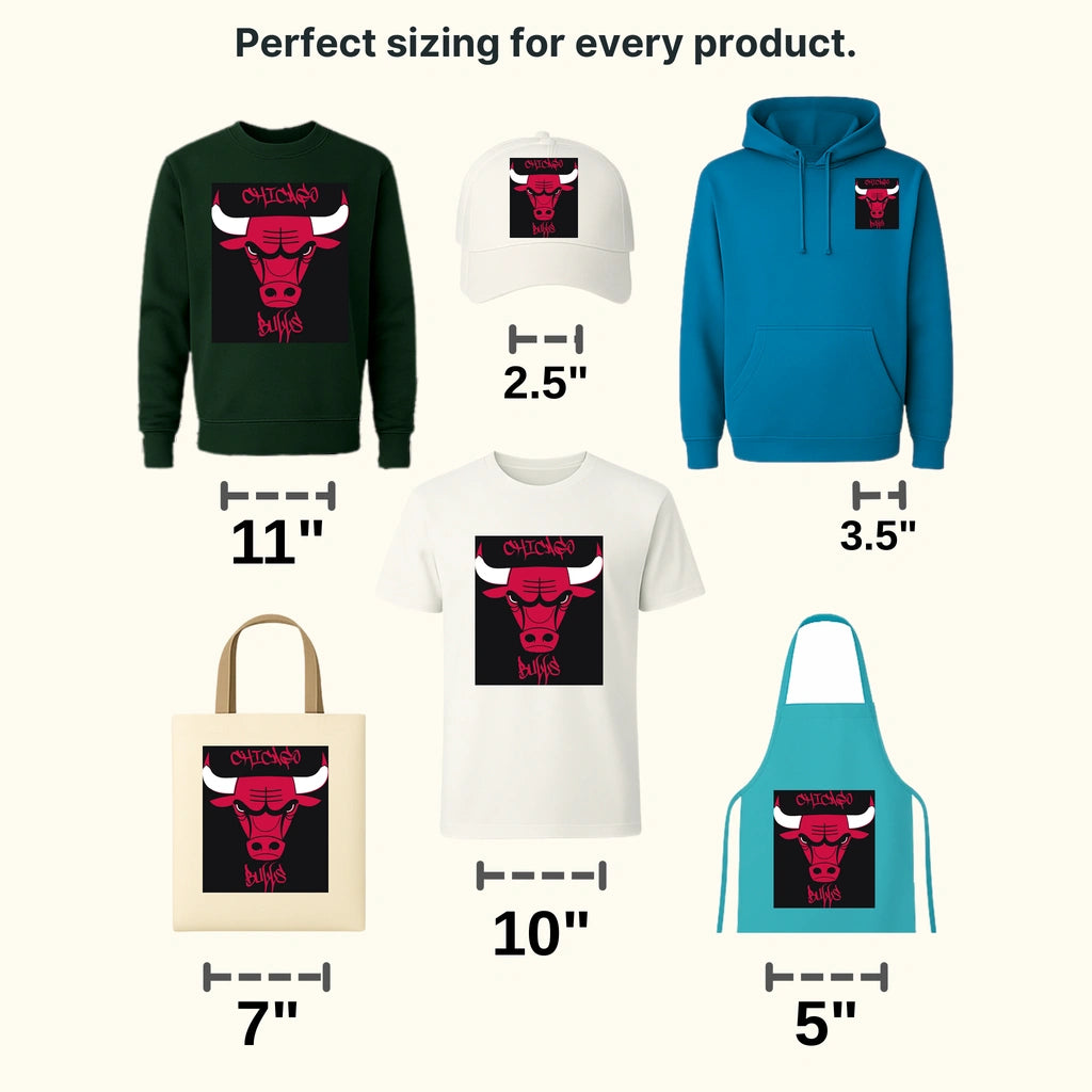 Chicago Bulls Stylized Graffiti Bull Head NBA Design - DTF Heat Transfer