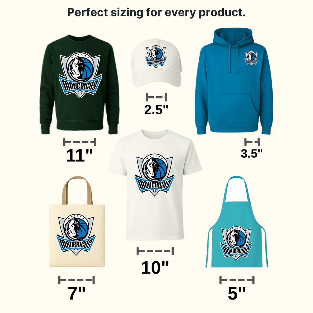 Dallas Mavericks Classic Shield Crest NBA Design - DTF Heat Transfer