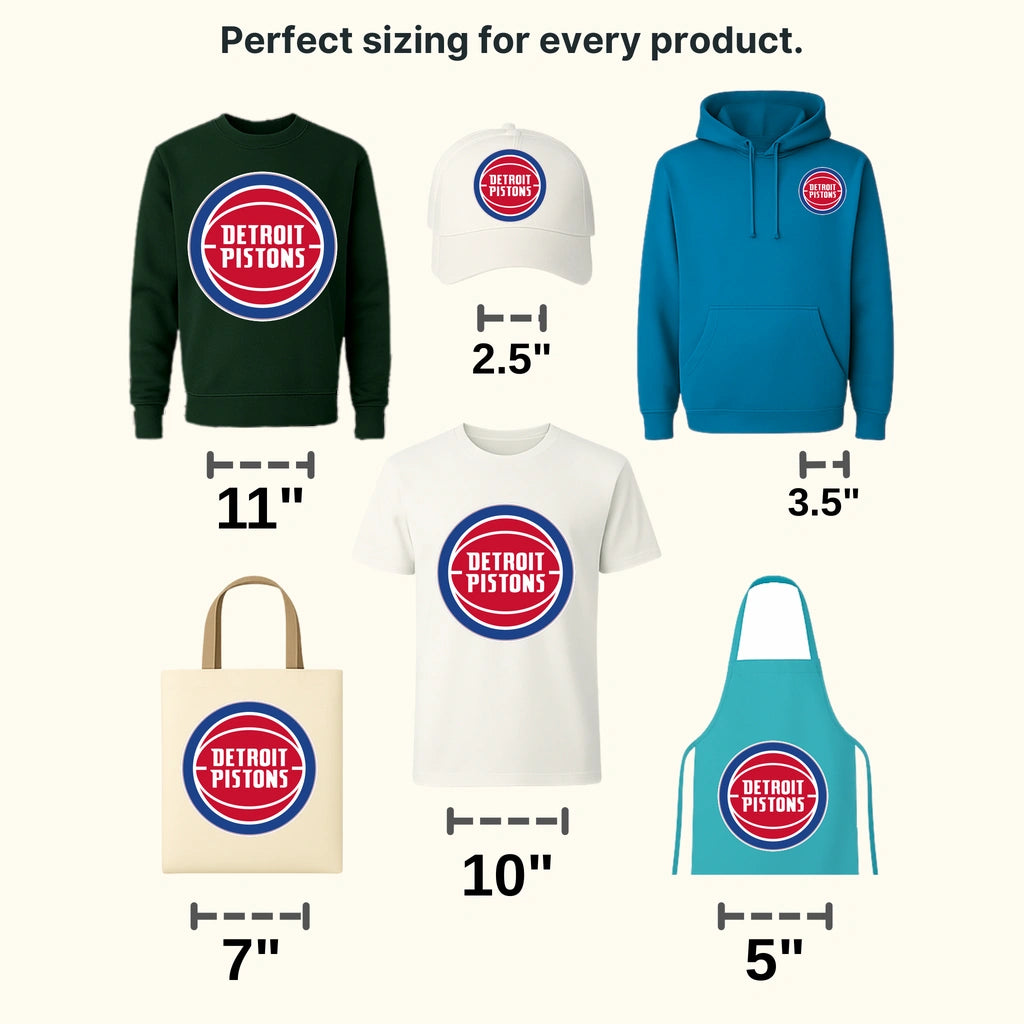 Detroit Pistons Classic Roundel NBA Design - DTF Heat Transfer