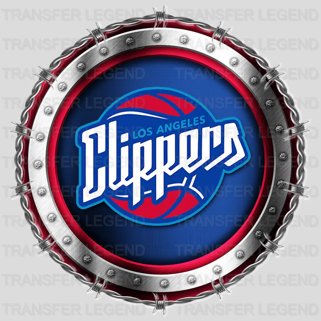Los Angeles Clippers NBA Chrome Metal Circle Badge 3D - DTF Iron On Transfer