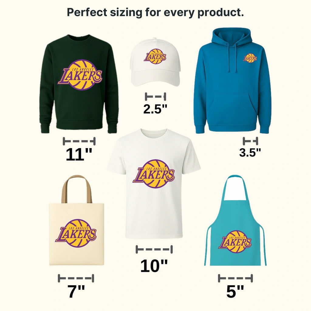 Los Angeles Lakers Retro Script Badge NBA Design - DTF Heat Transfer