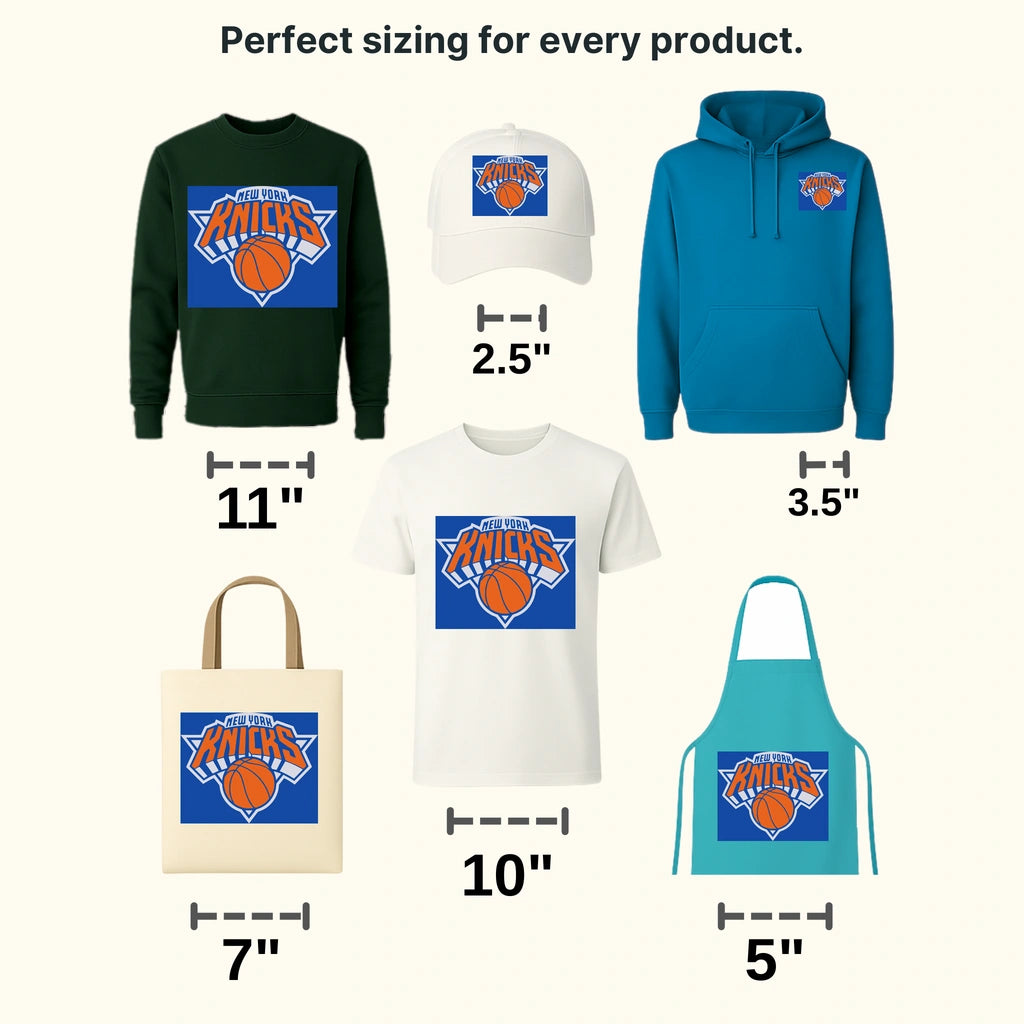 New York Knicks Shield Badge with Basketball NBA Design - DTF Heat Transfer