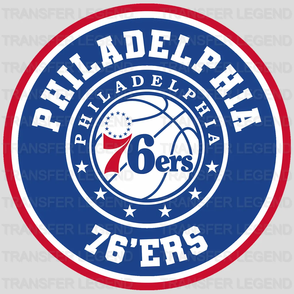 Philadelphia 76ers NBA Circle Logo Badge - DTF Iron On Transfer
