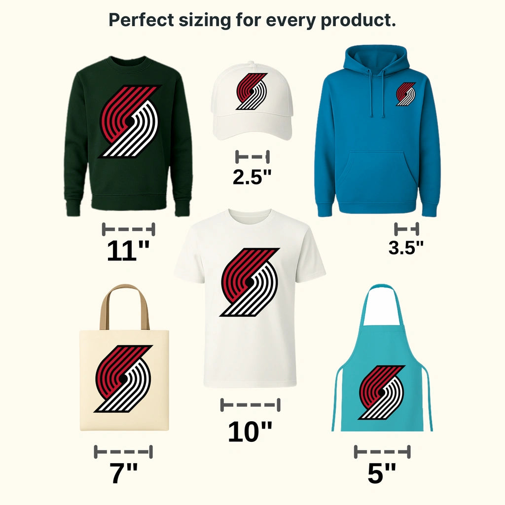 Portland Trail Blazers Primary Pinwheel Emblem NBA Design - DTF Heat Transfer