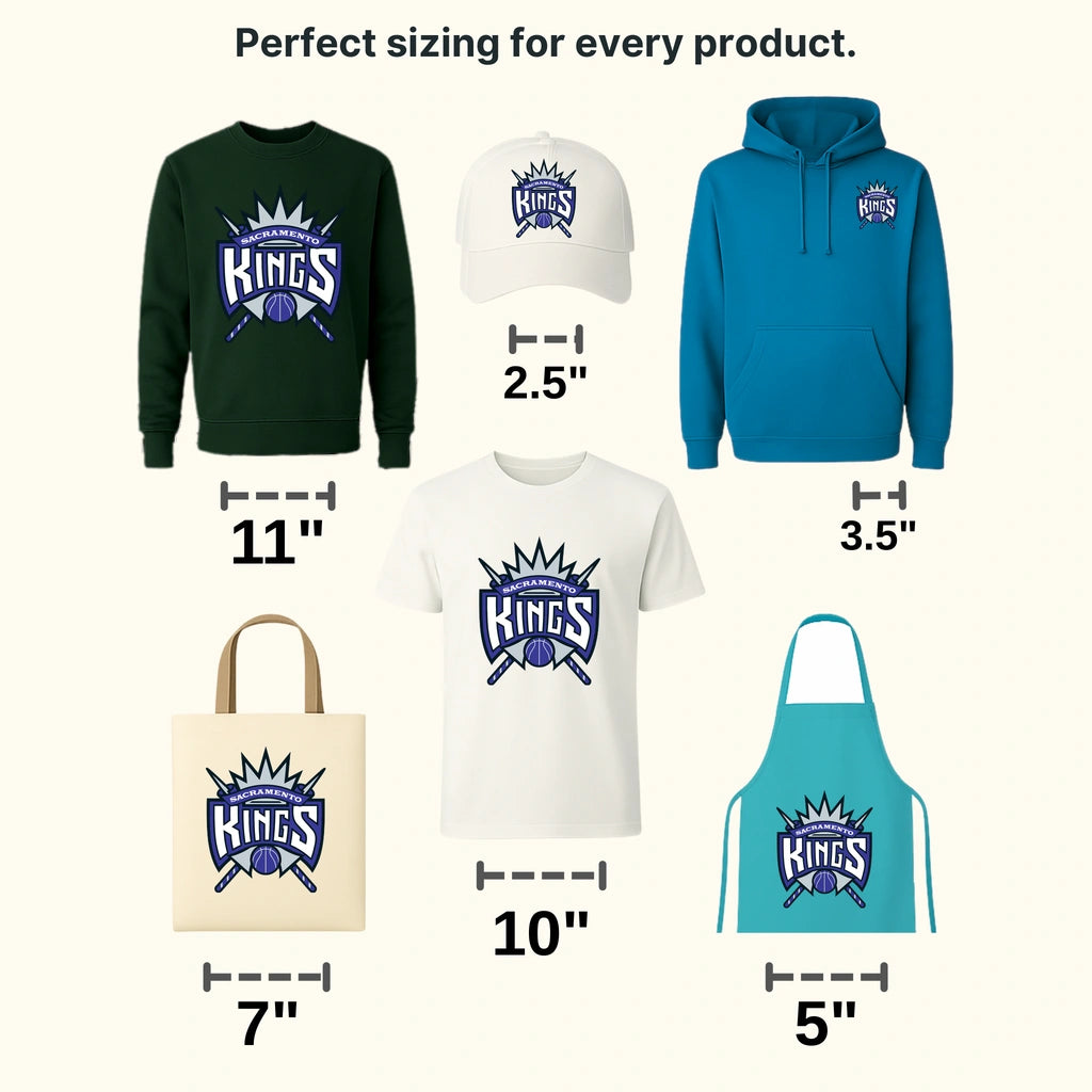 Sacramento Kings Starburst Shield Crest NBA Design - DTF Heat Transfer