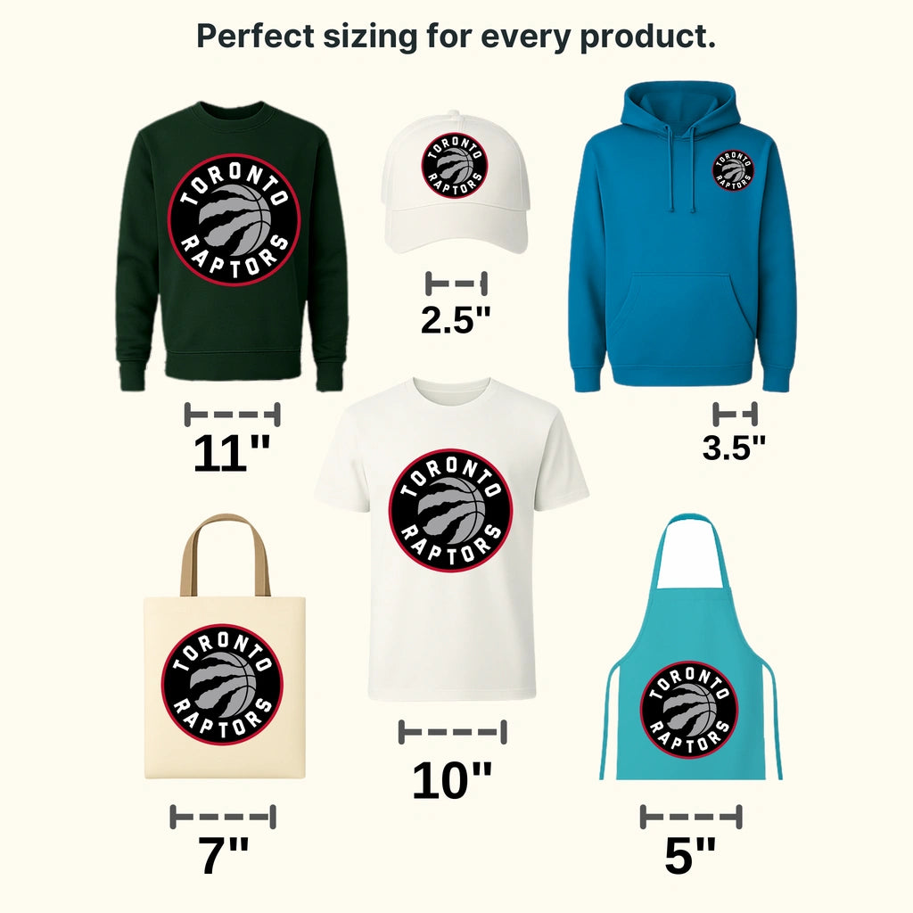 Toronto Raptors Circular Text Badge with Claw Basketball NBA Design - DTF Heat Transfer