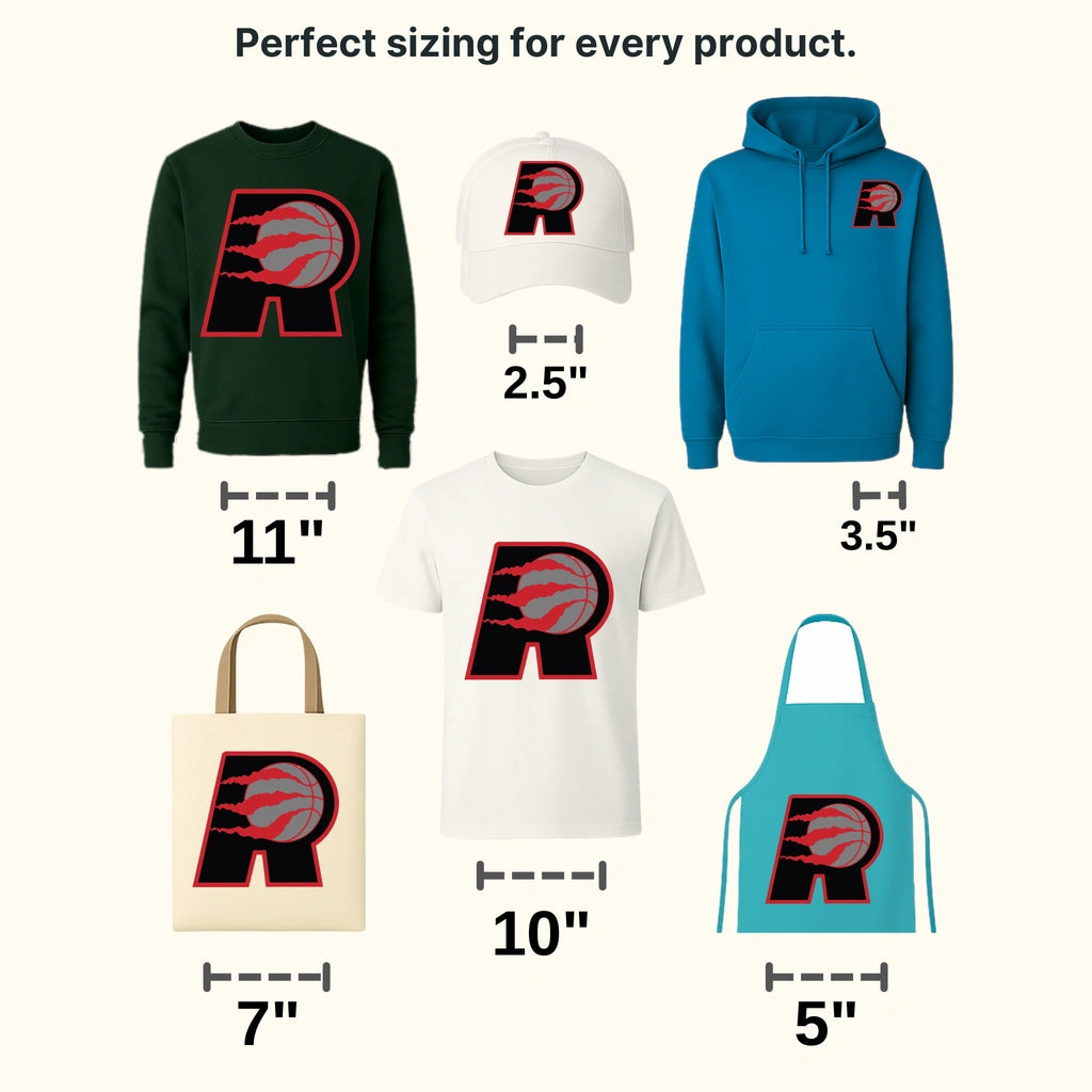 Toronto Raptors Block R Monogram with Claw Basketball NBA Design - DTF Heat Transfer